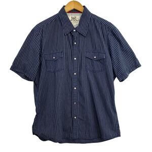 Animal Classic Collection Shirt Mens Size XL Black Striped Print Short Sleeve